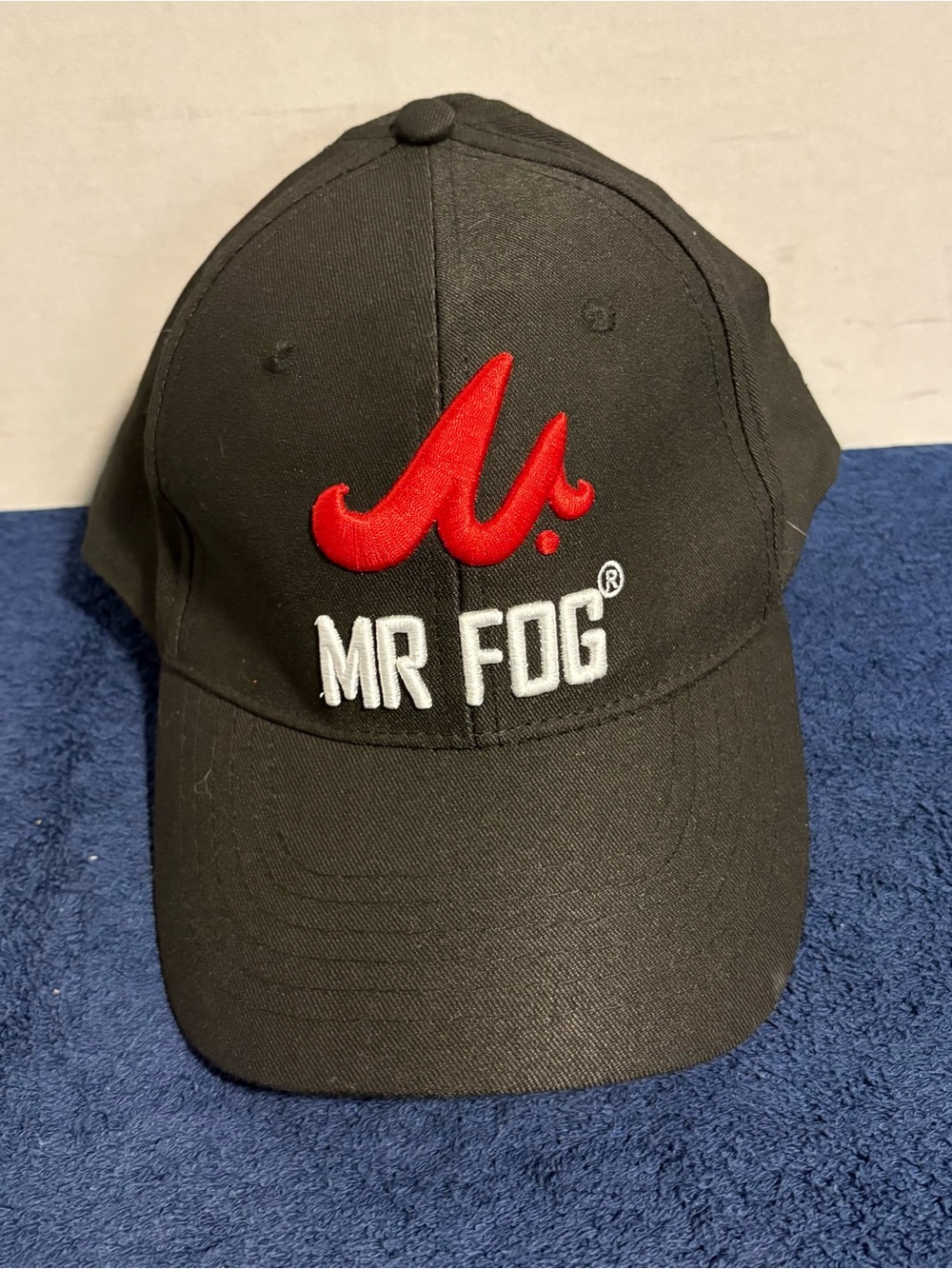 Black Baseball Cap with Red Logo